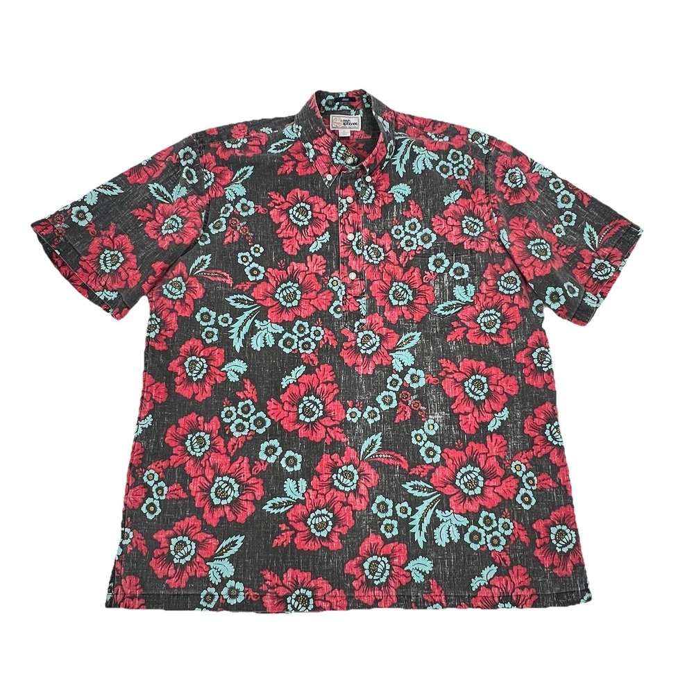 Reyn Spooner Floral Peonies Hawaiian Shirt Mens XL Classic Fit 1/2 Button Down